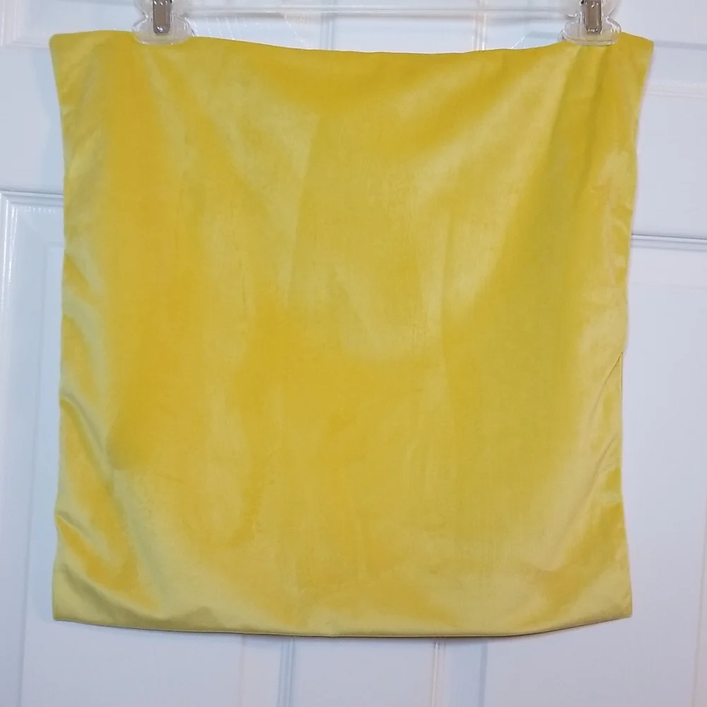 Velvet Yellow Throw Pillow Cover